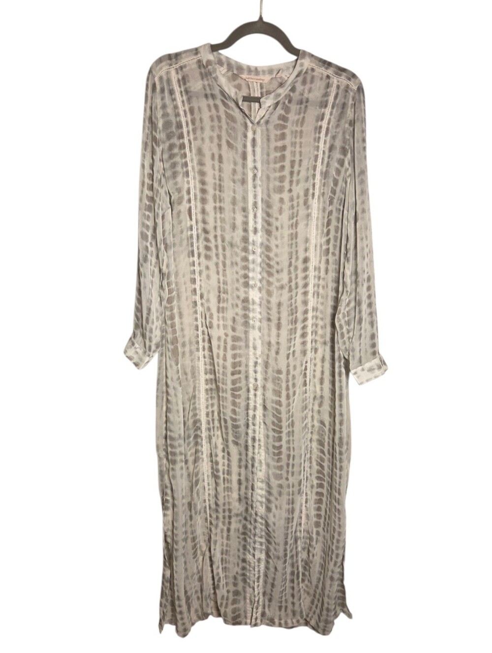 Soft Surrounding Lagenlook Maxi Shirt Dress Sheer 2AC20 Coastal Luxury Cover Up - Picture 2 of 6